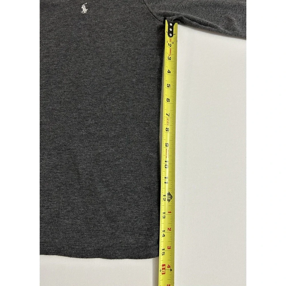 Polo Ralph Lauren Waffle Knit Thermal Crewneck Cotton Long Sleeve Shirt Grey L